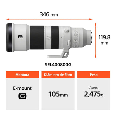 Lente FE 400-800 mm F6.3-8 G OSS  SEL400800G
