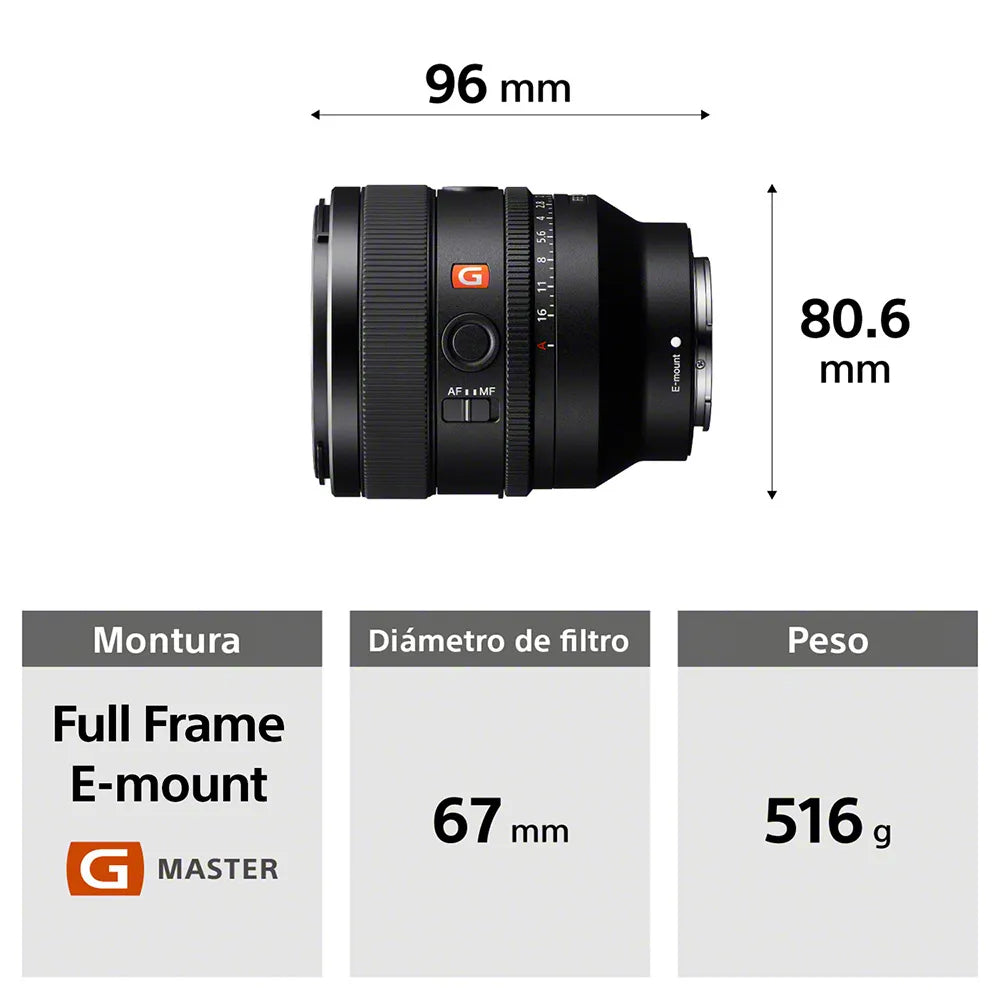 Lente FE 50 mm F1,4 GM SEL50F14GM