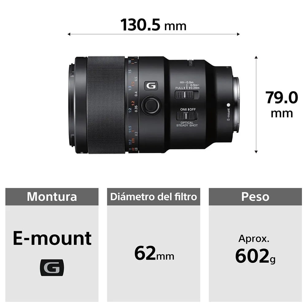 Lente FE 90 mm F2.8 Macro G OSS SEL90M28G