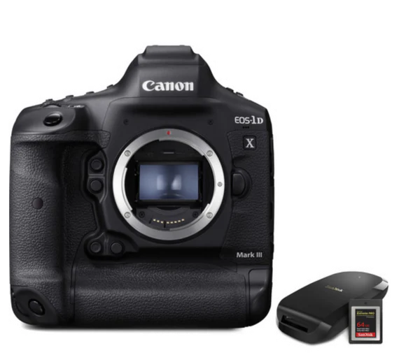Cámara Canon DSLR 1DX Mark lll Cuerpo con Tarjeta CF Express y Lector