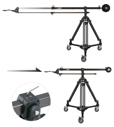 Kit de brazo de pluma Libec JB50 con trípode, plataforma rodante y estuches de transporte