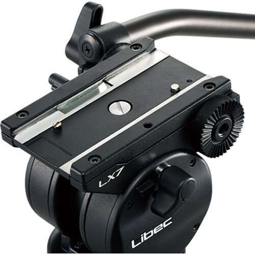 Sistema de trípode de aluminio de dos etapas Libec LX10 con cabezal H65B y esparcidor a nivel del suelo