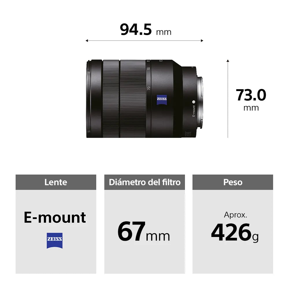 Lente Vario-Tessar® T* FE 24-70 mm F4 ZA OSS SEL2470Z