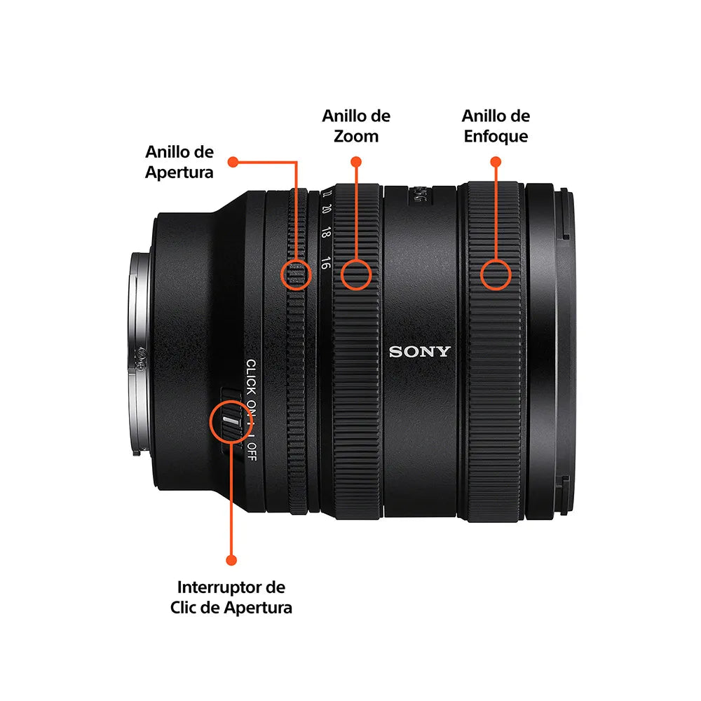 Lente FE 16-25 mm F2.8 G SEL1625G//Z SYX