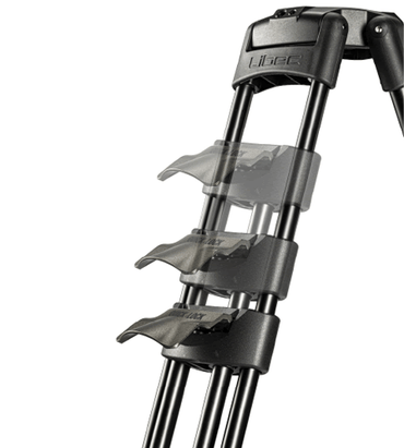 Sistema de trípode Libec HS-250MQ con cabezal H25, separador intermedio, patas de goma y estuche