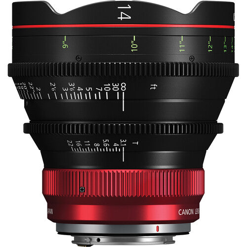 Objetivo fijo de cine Canon CN-R 14 mm T3.1 LF (Canon RF)