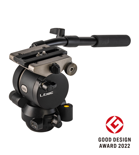 Cabezal de video Libec H25 de 75 mm con base esférica y plana y mango panorámico (carga útil de 5 kg)