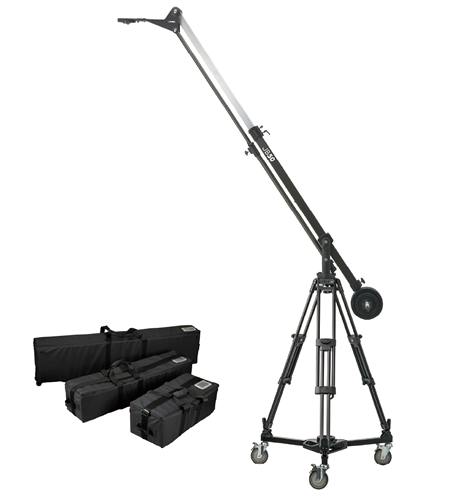 Kit de brazo de pluma Libec JB50 con trípode, plataforma rodante y estuches de transporte