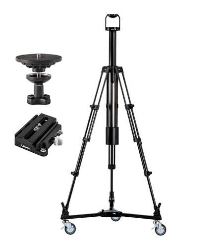 Columna de pedestal eléctrica de estudio Libec LX-ePed 2 Studio con plataforma rodante estándar
