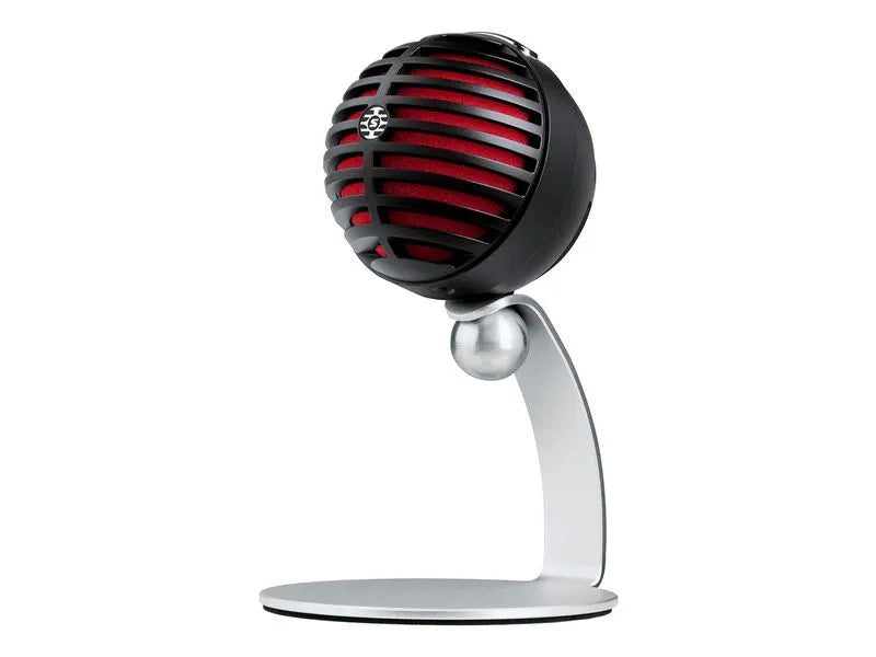Shure MV5-B-DIG, Micrófono condensador USB para grabación en PC/Dispositivo movil, rojo y negro