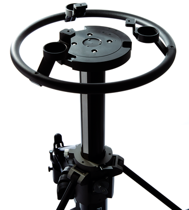 Sistema de pedestal Libec QD-10PD con cabezal QH1, columna de pedestal P1000 y plataforma rodante DL-15B