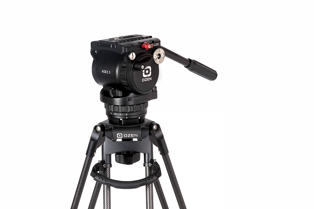 Tripié Profesional OZEN System 5CF2S de Fibra de Carbono con Cabezal Fluido AGILE 5S (Payload 0–6 kg, Bowl 75 mm)