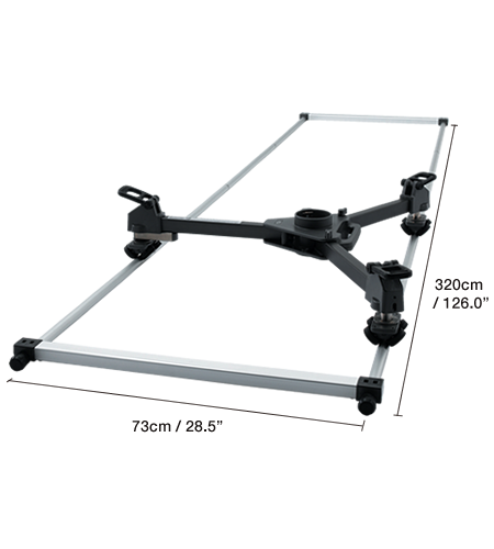 Sistema de rieles de pista Libec TR320 con plataforma rodante y estuche