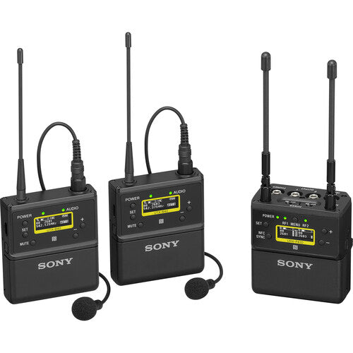 Sistema de micrófono inalámbrico omnidireccional de solapa Sony UWP-D27 para dos personas con montaje en cámara