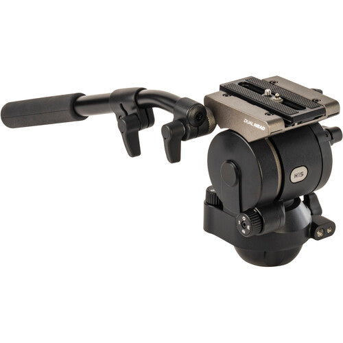 Cabezal de video Libec H15 de 75 mm con base esférica y plana y asa panorámica (carga útil de 3 kg)