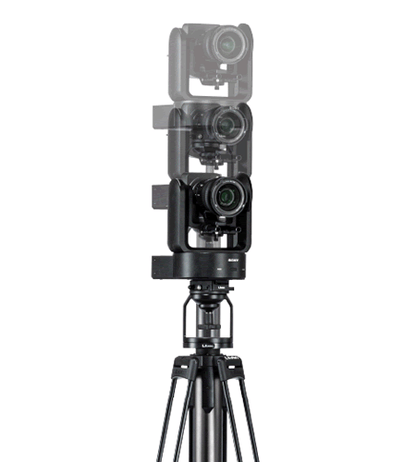 Columna de pedestal eléctrica de estudio Libec LX-ePed 2 Studio con plataforma rodante estándar