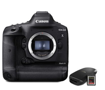Cámara Canon DSLR 1DX Mark lll Cuerpo con Tarjeta CF Express y Lector