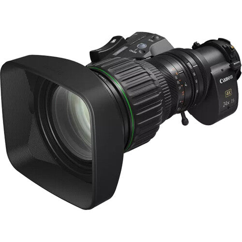 Teleobjetivo portátil Canon CJ24ex7.5B IASE S 4K UHDgc de 2/3" y 24x con servoaccionamiento tipo S