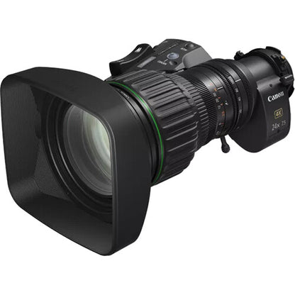 Teleobjetivo portátil Canon CJ24ex7.5B IASE S 4K UHDgc de 2/3" y 24x con servoaccionamiento tipo S
