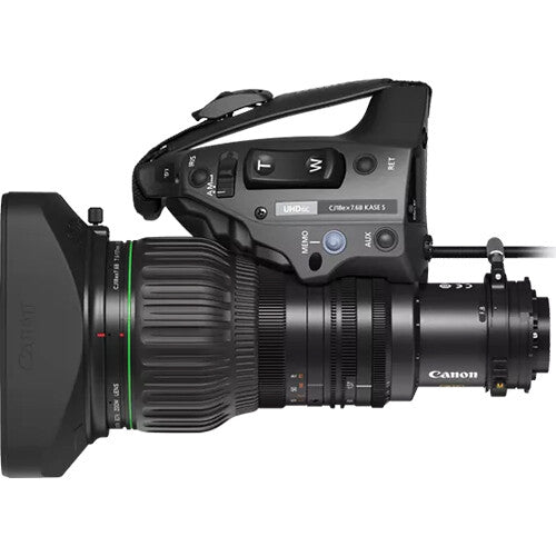 Objetivo servo estándar Canon CJ18ex7.6B KASE S 4K UHDgc de 2/3" y 18x con unidad tipo S (sin extensor)