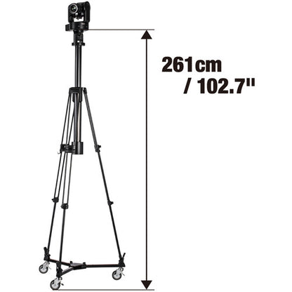 Columna de pedestal eléctrica Libec LX-ePed Studio con plataforma rodante estándar