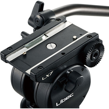 Sistema de trípode de aluminio de dos etapas Libec LX10 con cabezal H65B y esparcidor a nivel del suelo