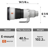 Lente FE 400 mm F2.8 GM OSS SEL400F28GM SYX