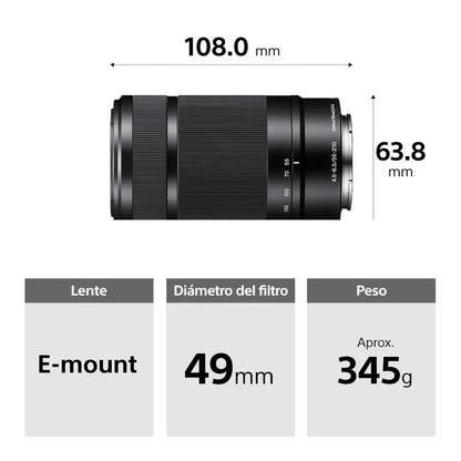 Combo: Cámara Digital Mirrorless APS-C ILCE-6100K: A6100 + Lente SELP16502 + Lente E 55-210