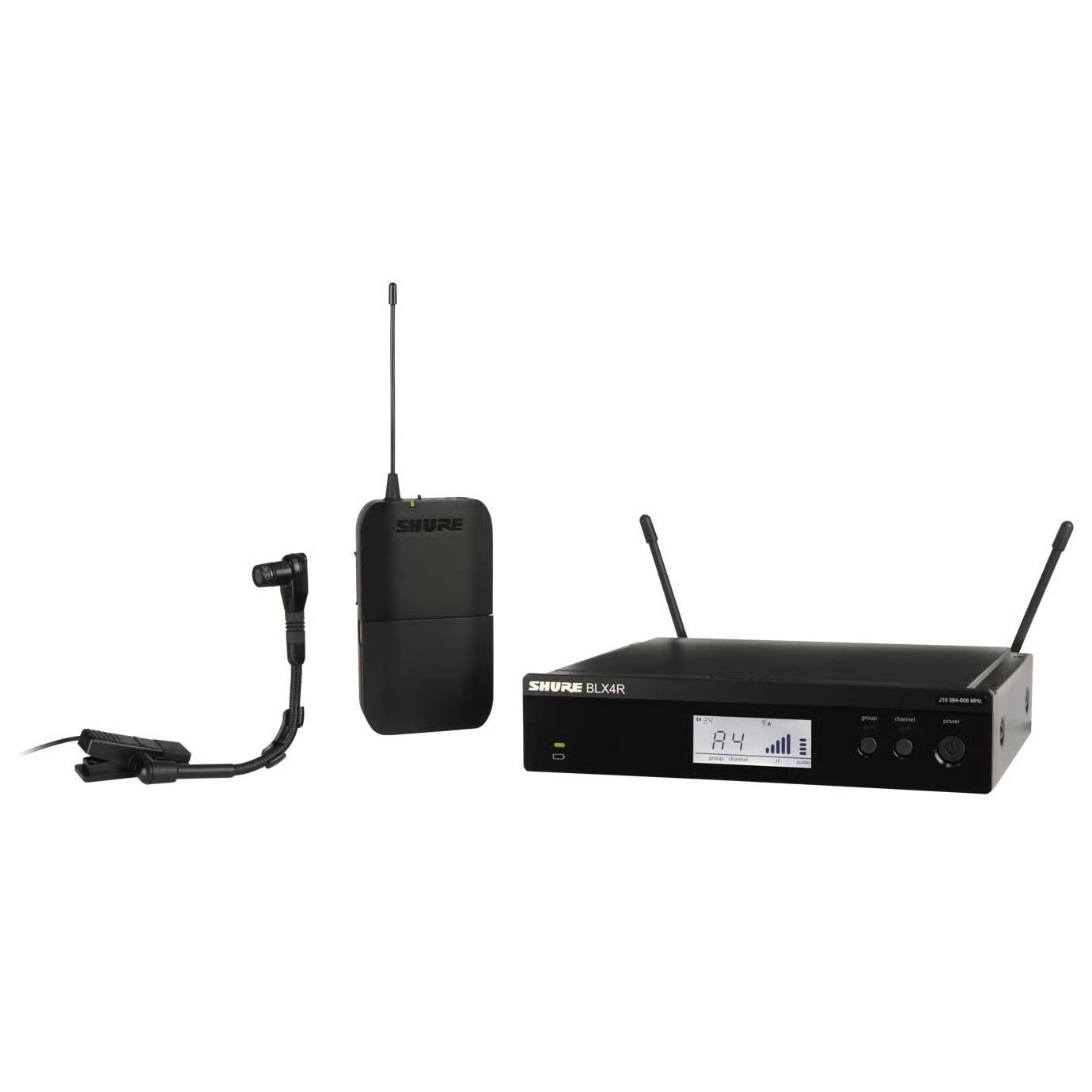 Sistema Inalámbrico para Instrumento Montable en Rack con Micrófono de Cuello de Ganso con Clip Beta 98H/C