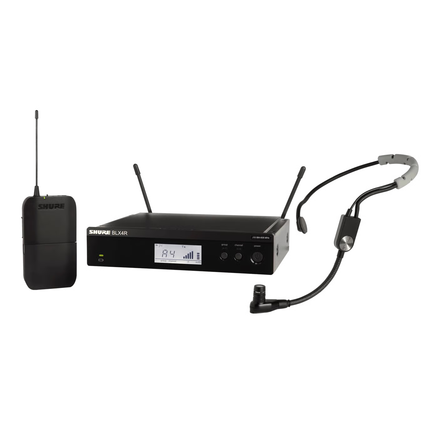 Sistema Inalámbrico Montable en Rack con Micrófono de Diadema SM35FH---BLX14R/SM35