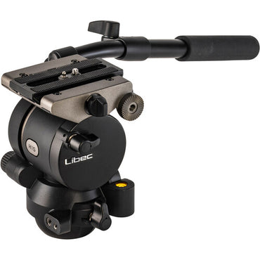 Cabezal de video Libec H15 de 75 mm con base esférica y plana y asa panorámica (carga útil de 3 kg)