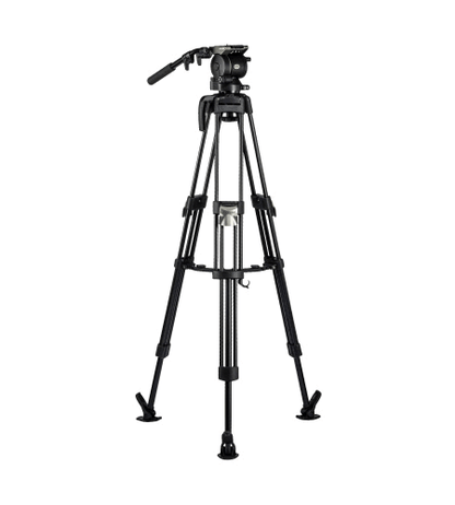 Sistema de trípode Libec HS-250MQ con cabezal H25, separador intermedio, patas de goma y estuche