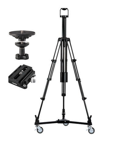 Columna de pedestal eléctrica de estudio Libec LX-ePed 2 Studio con plataforma rodante estándar