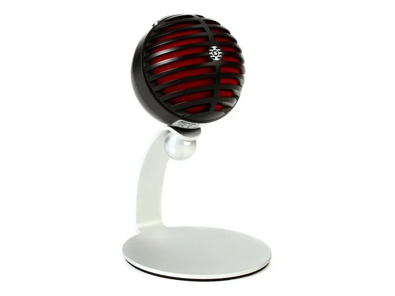 Shure MV5-B-DIG, Micrófono condensador USB para grabación en PC/Dispositivo movil, rojo y negro