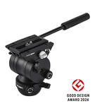 Cabezal de video de fricción Libec con base esférica/plana de 75 mm y mango plano